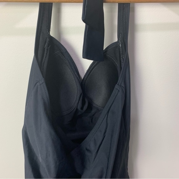 [Disney Parks] Black Ruched Halter Neck One Piece Swimsuit - Picture 8 of 9